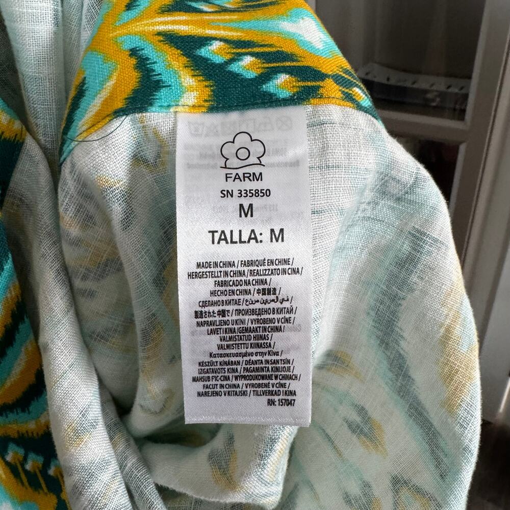 FARM RIO Tropical Tapestry Halter Neck Maxi Dress Medium NEW Green Yellow Print - Picture 7 of 7